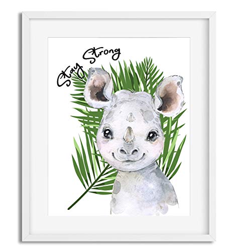 Safari Nursery Decor for Boys - Safari Animal Pictures Wall Art - Baby Room Animal Prints - Jungle Babies Wall Decor - Little Boys Room Art - SET OF 6-8x10 - UNFRAMED (Safari-Animals-6)